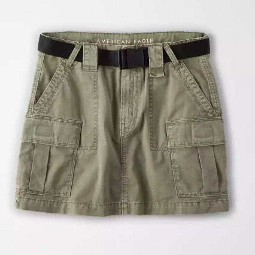AE Super High Waisted Cargo Mini Skirt